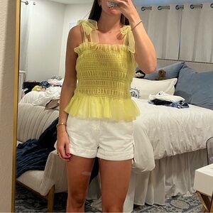 H&M Yellow Tulle Top